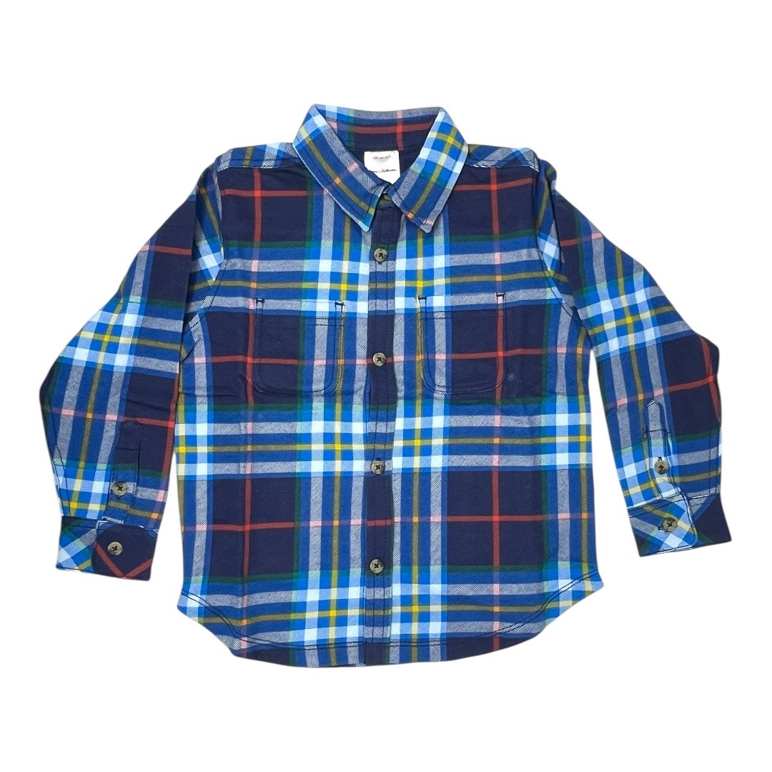 New Hanna Andersson Boys Plaid Flannel Button Down Shirt | Size Us 4 | Oeko-Tex